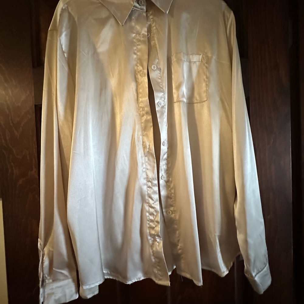 Satin Button Down - Picture 2 of 7